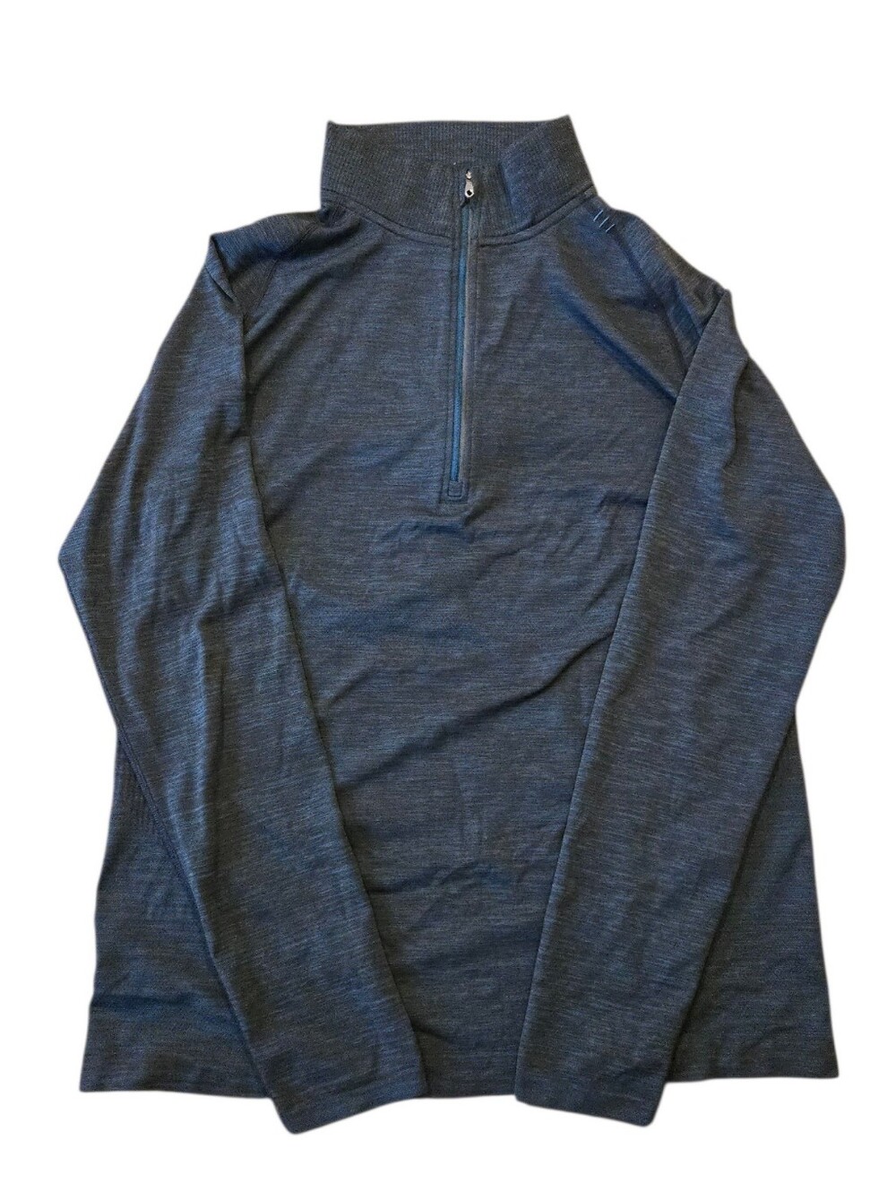 Lululemon Men's Quarter-Zip Performance Athletic Shirt - Heathered Charcoal Blue